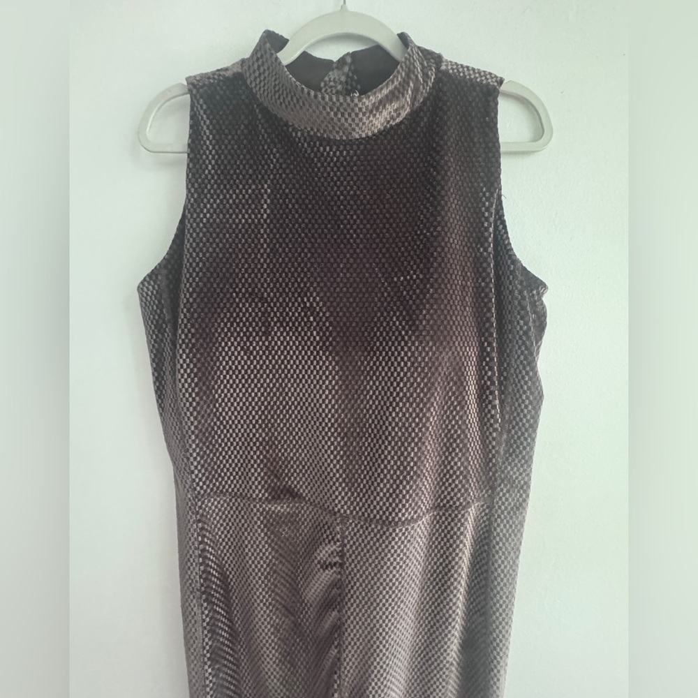 Fabletics Brown Sleeveless Shimmery Jumpsuit